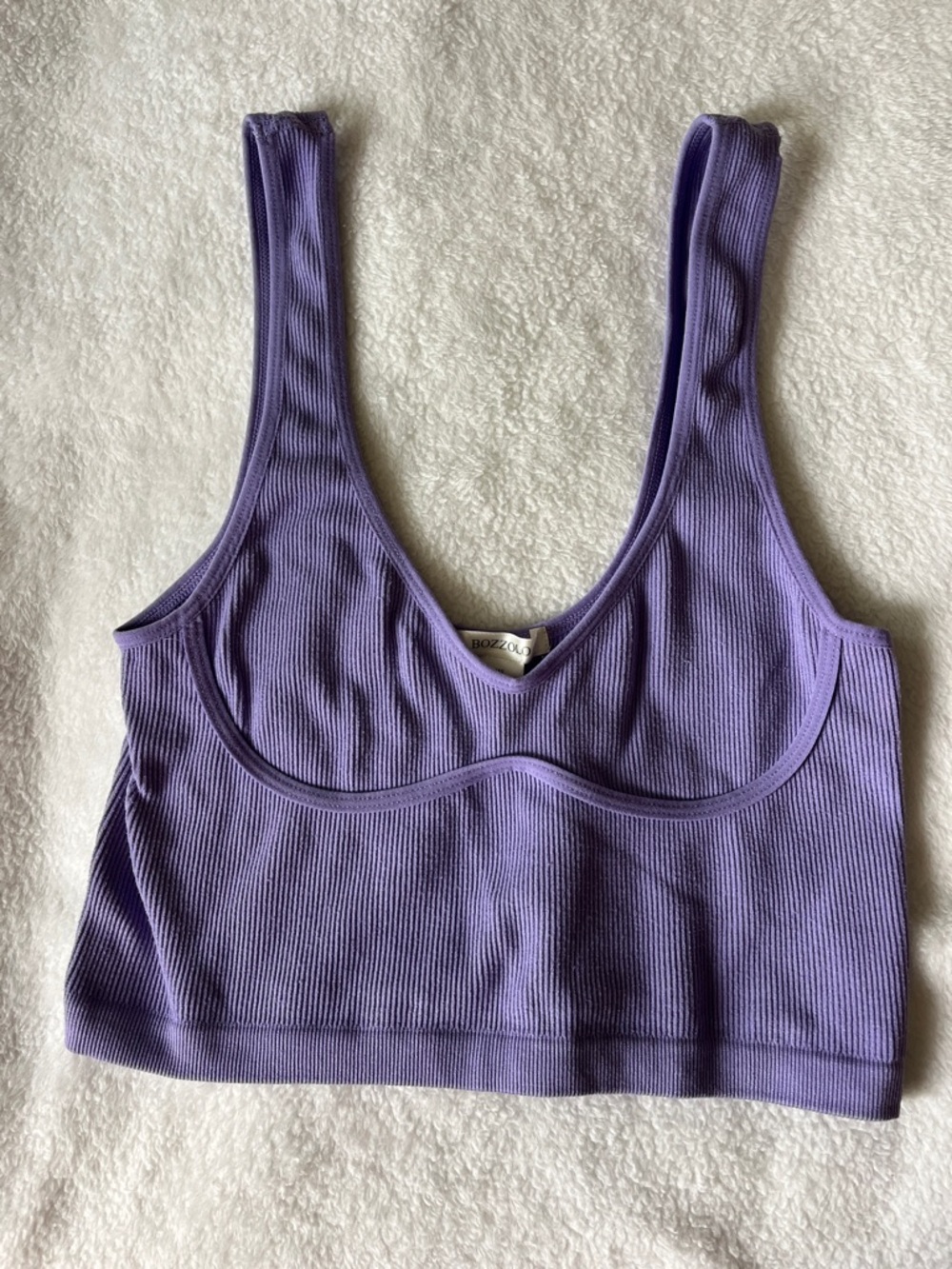 Bozzolo Purple Ribbed Scoop Bralette